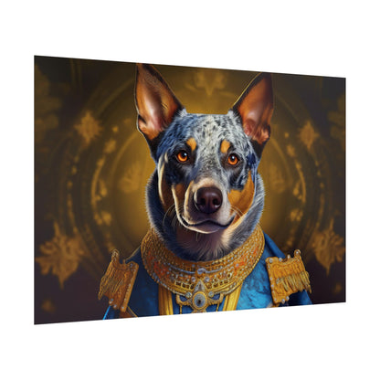 Australian Cattle Dog Renaissance Dog Portrait Wall Art | Art Print | Wall Decor Gift, Animal Lover Home Decor, Dog Wall Art