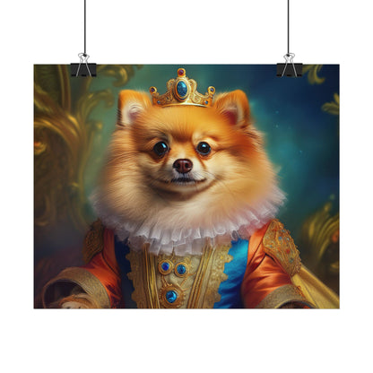 Pomeranian Renaissance Dog Portrait Art Print, Wall Decor Gift, Animal Lover Home Decor, Dog Wall Art