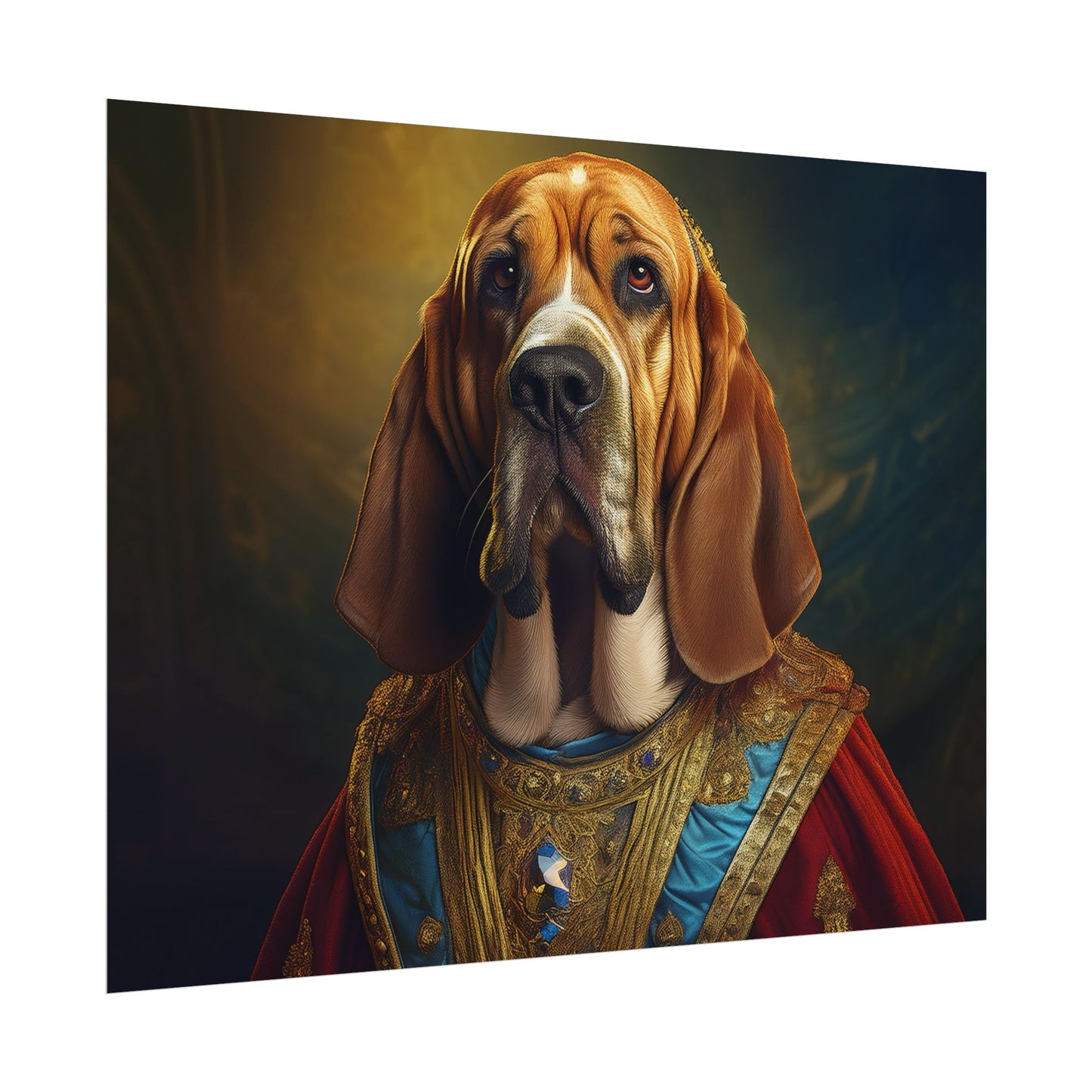 Bloodhound Renaissance Dog Portrait Art Print, Wall Decor Gift, Animal Lover Home Decor, Dog Wall Art