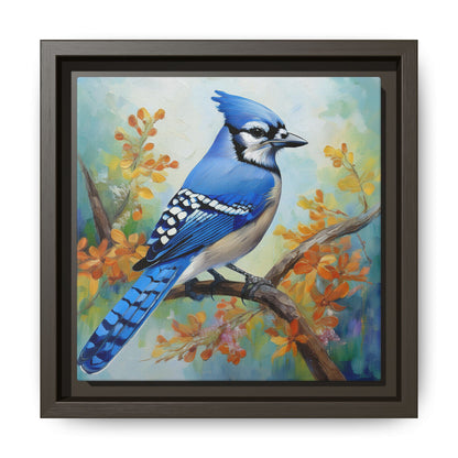 Blue Jay Bird Oil Painting Framed Canvas for Bird Lovers Home Decor, Indoor Wall Art, Wall Print, Bird Art, Living Room Wall Art
