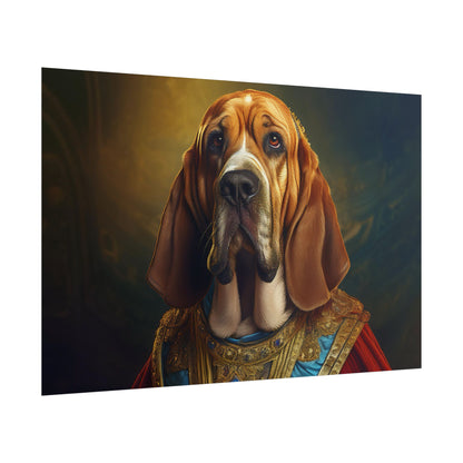 Bloodhound Renaissance Dog Portrait Art Print, Wall Decor Gift, Animal Lover Home Decor, Dog Wall Art