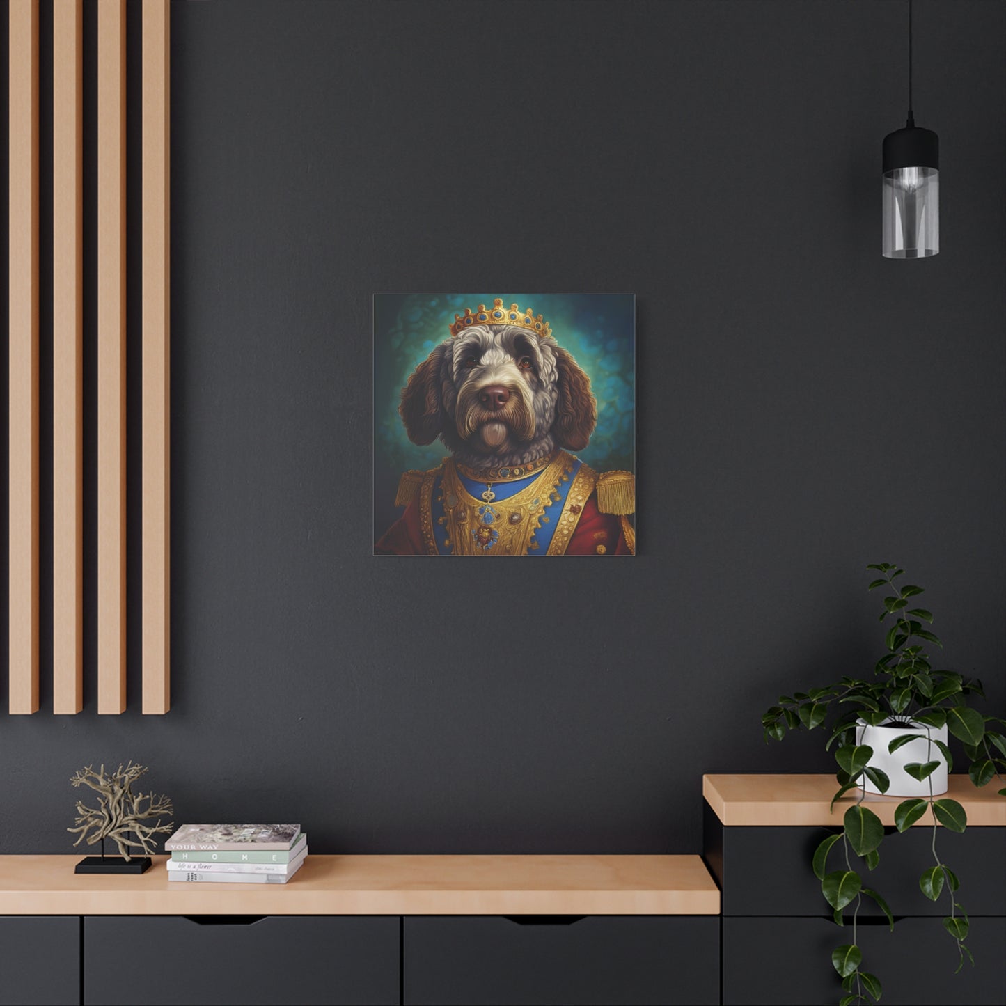 Portuguese Water Dog Renaissance Pet Portrait on Canvas | wall art | wall print
