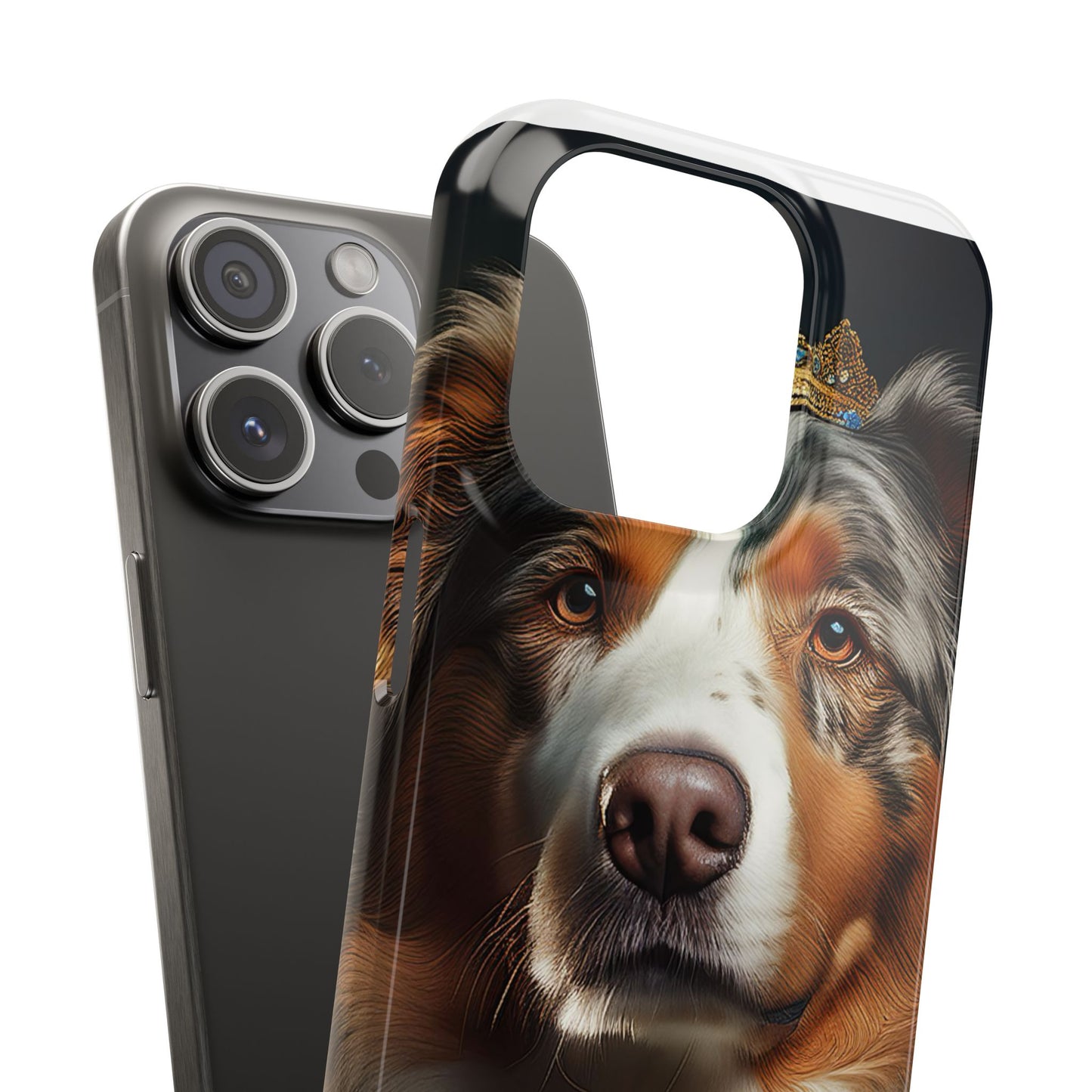 Australian Shepherd Renaissance Dog Portrait Slim Phone Case