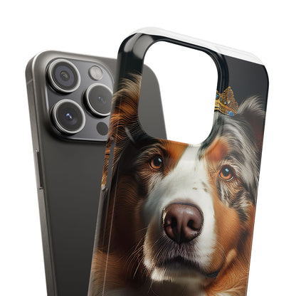Australian Shepherd Renaissance Dog Portrait Slim Phone Case