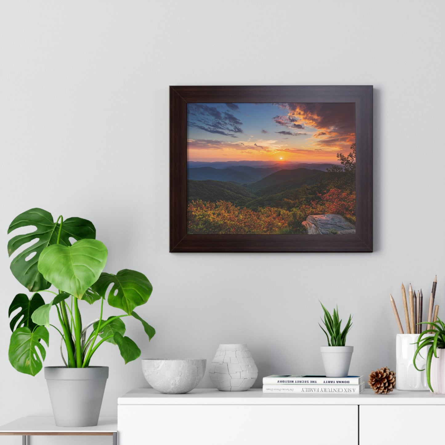 Sunset over Blue Ridge Mountains Fall Landscape Framed Print