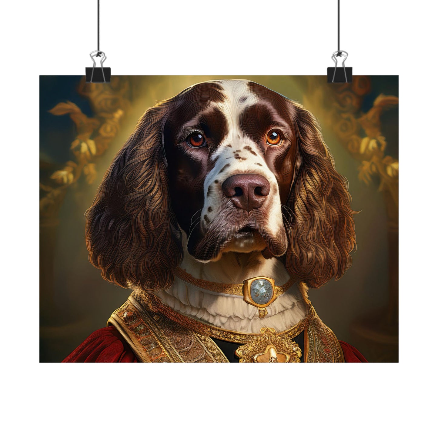 English Springer Spaniel Renaissance Dog Portrait Print, Wall Decor Gift, Dog Wall, wall prints, art prints
