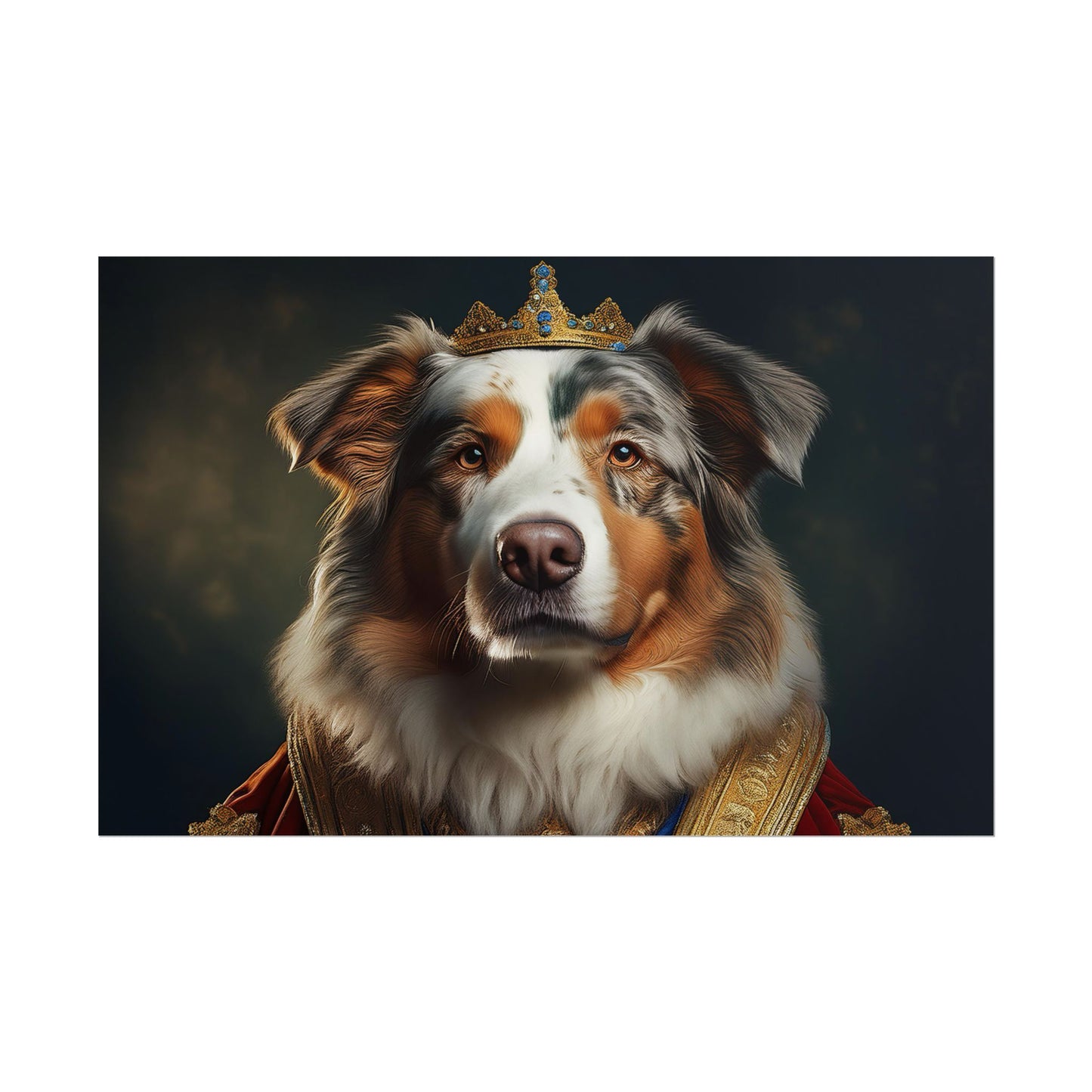 Australian Shepherd Dog Renaissance Pet Portrait Print | Wall Art | Wall Print
