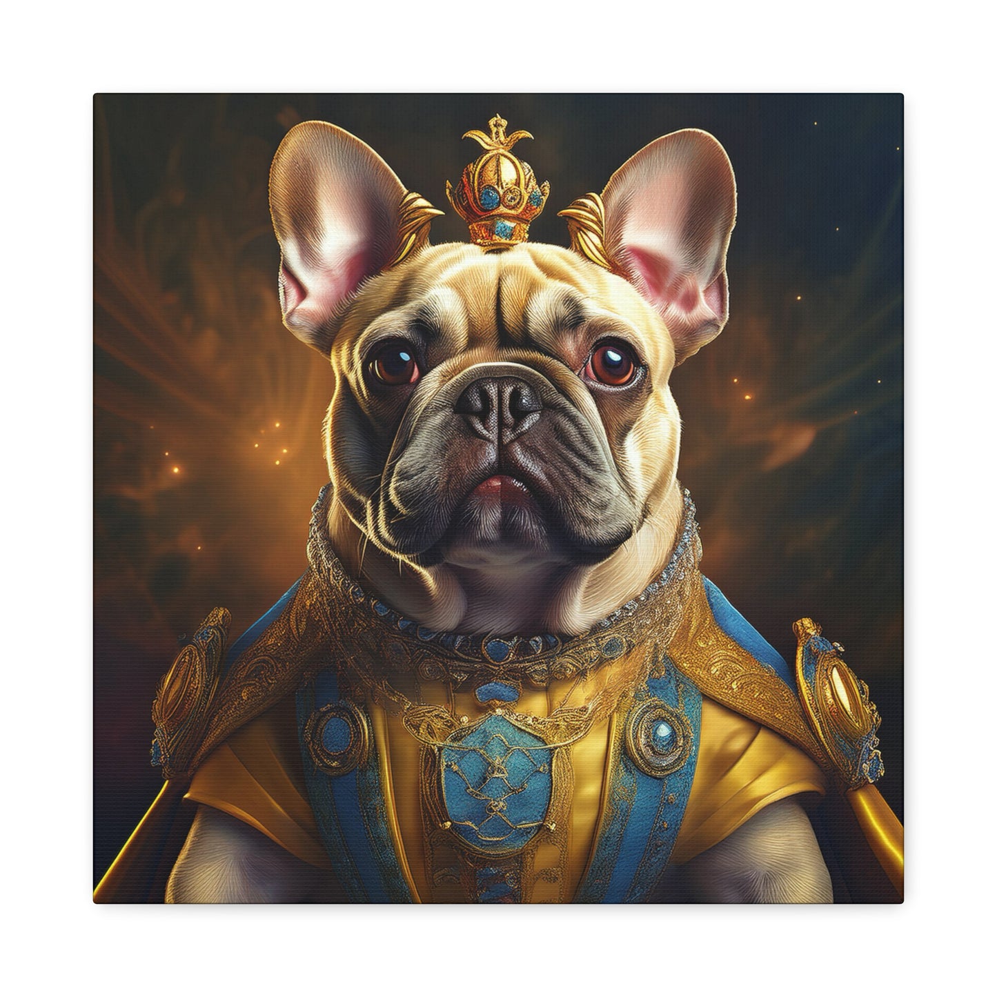 French Bulldog Renaissance Pet Portrait on Canvas | Wall Print | Wall Art | Dog Art