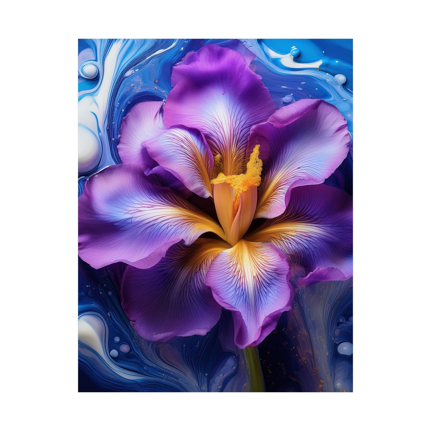 Abstract Floral Iris Wall Art Print | Style 4 | Wall Print | Botanical Wall Art