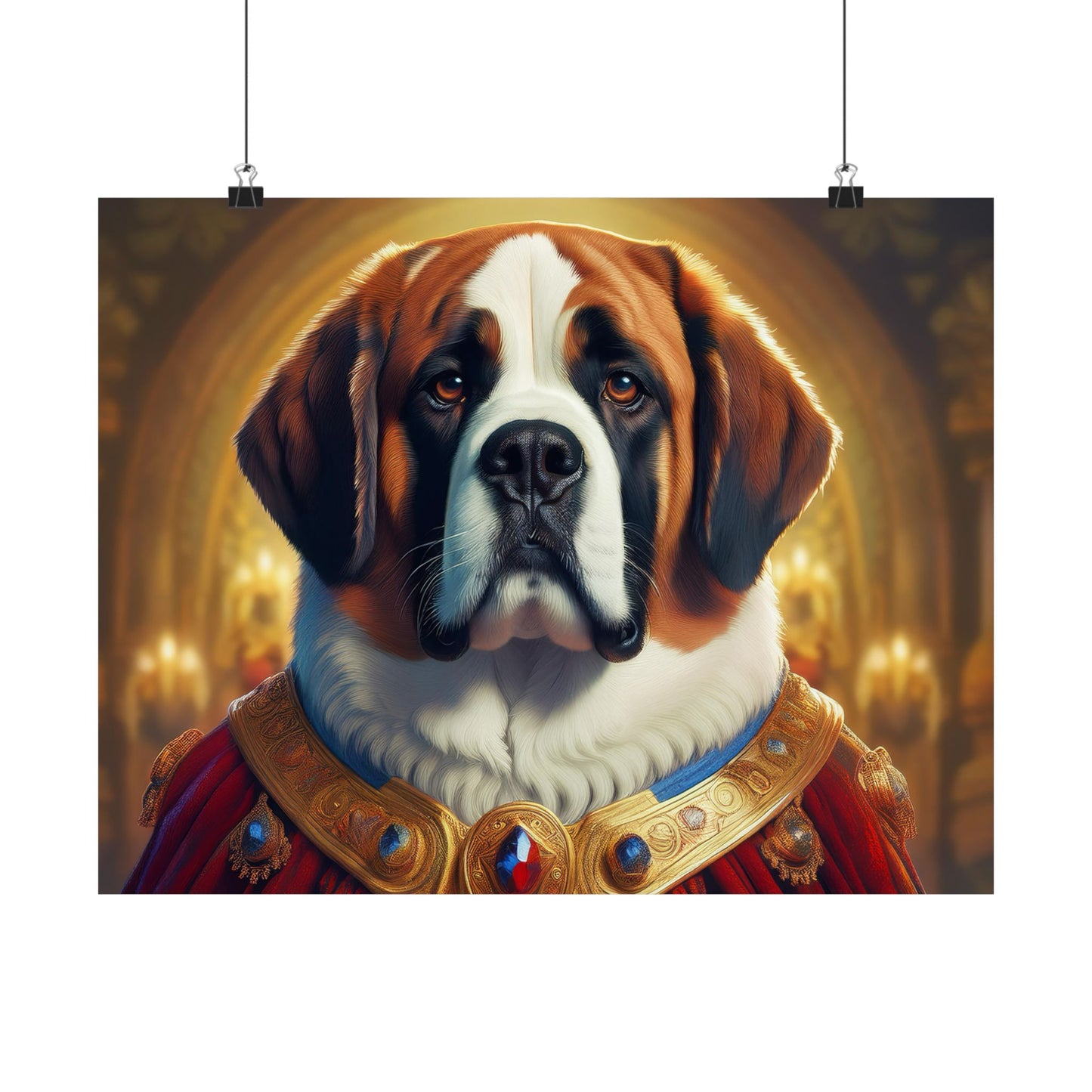 St Bernard Renaissance Pet Portrait Print | Unique Dog Art | Wall Art | Wall Print