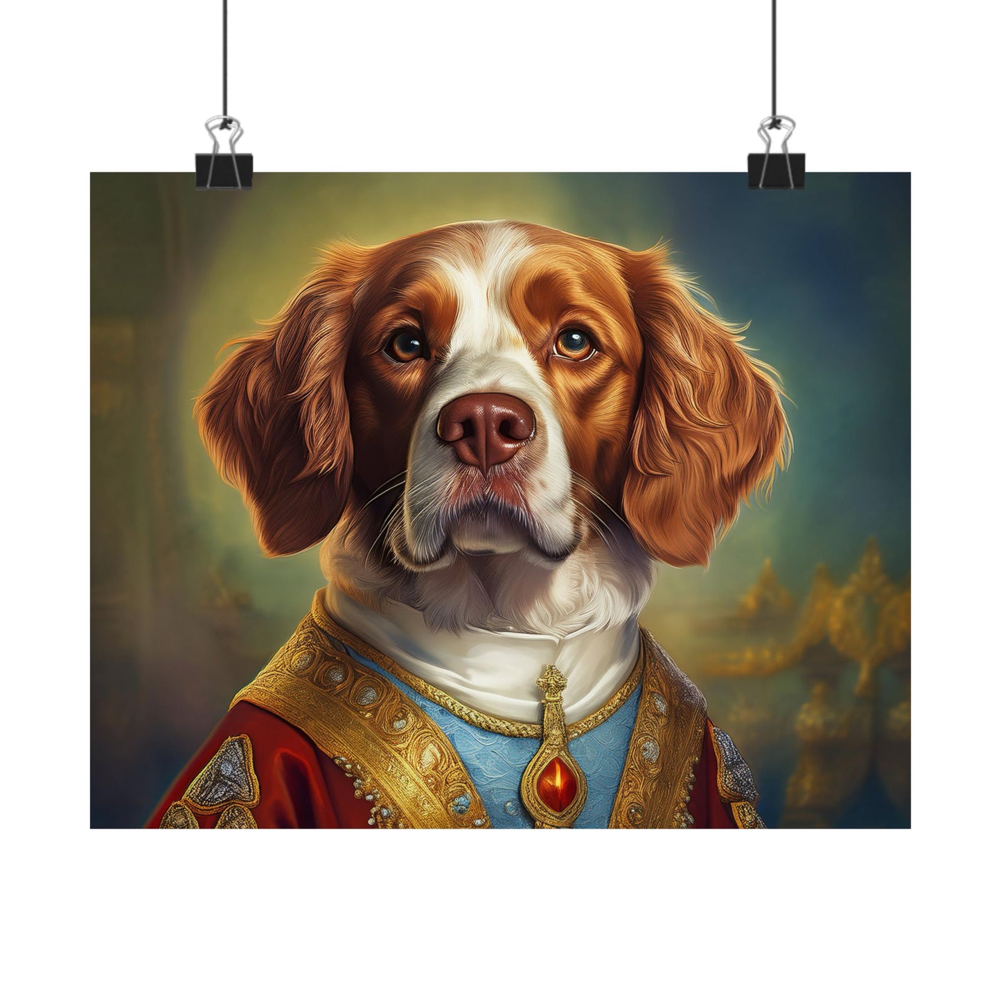 Brittany Dog Renaissance Pet Portrait Print, Brittany Art Print, Wall Decor Gift, Animal Lover, Dog Wall Art, wall print, wall art