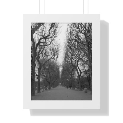 Paris Pathway Black and White Wall Art | Framed Canvas Print | Wall Print