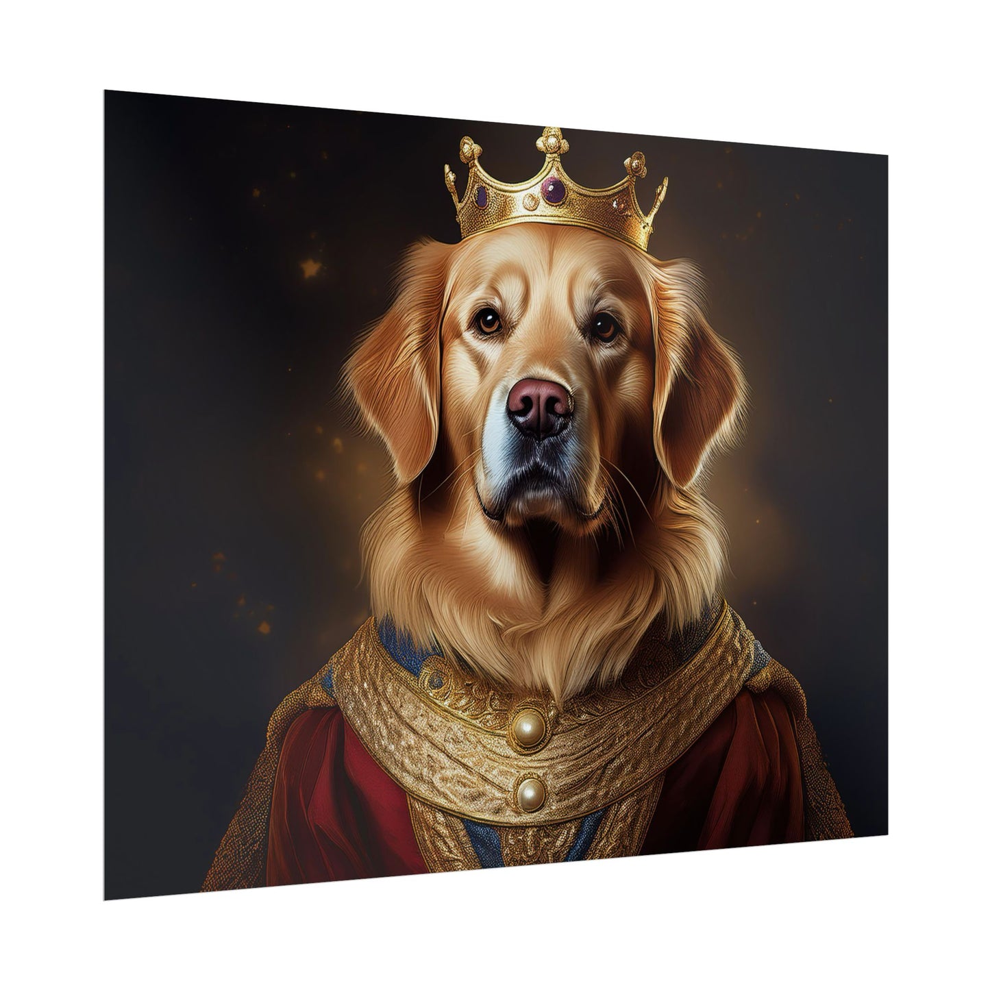 Golden Retriever Renaissance Dog Portrait  Art Print, Wall Decor Gift, Animal Lover Home Decor, Dog Wall Art