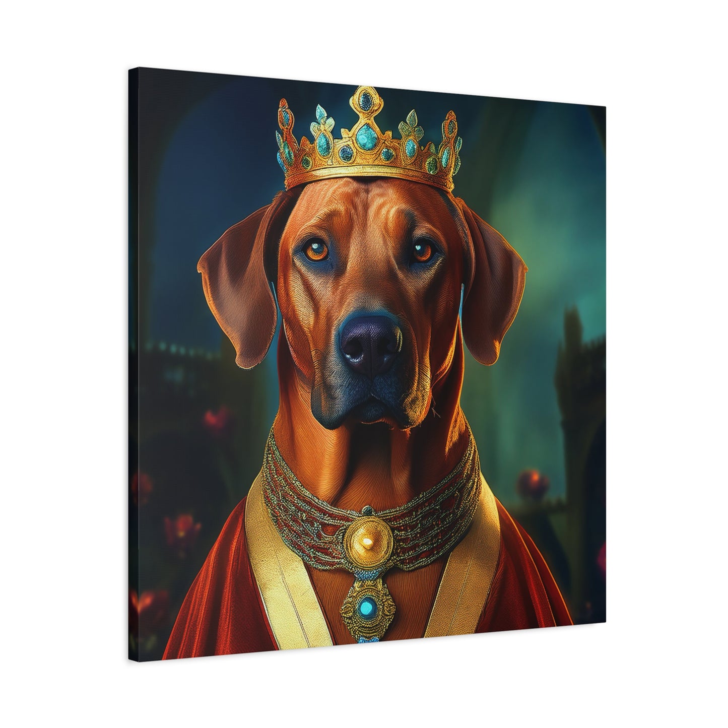 Rhodesian Ridgeback Renaissance Pet Portrait  on Canvas, wall art, wall print, dog portrait, dog art