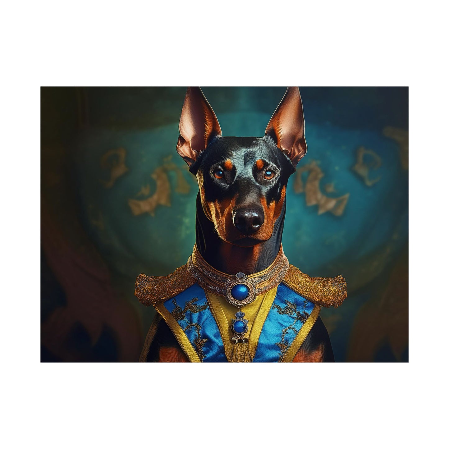 Doberman Pinscher Renaissance  Dog Pet Portrait Print | Wall Art | Wall Print | Dog Art