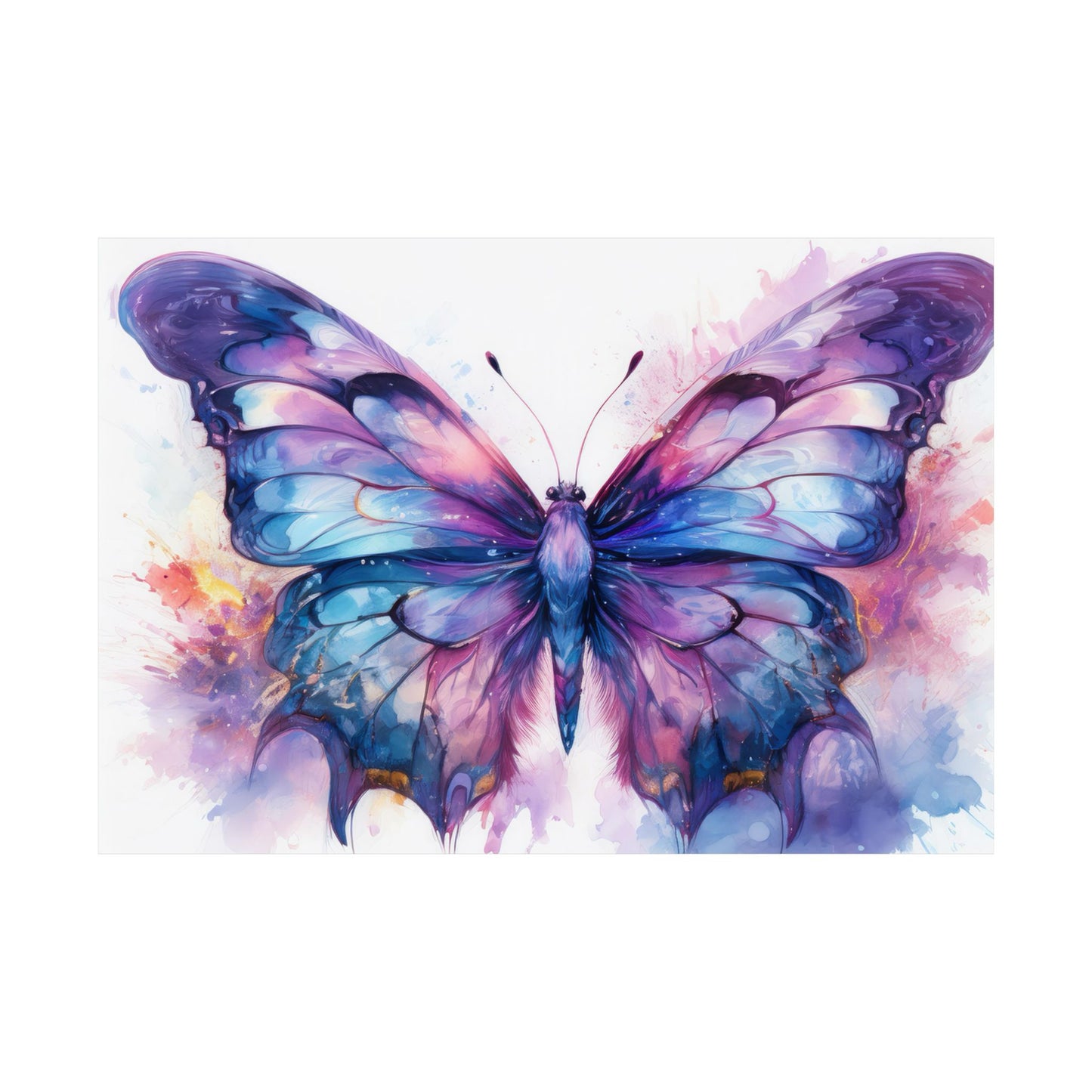 Blue & Purple Butterfly Alcohol Ink Wall Art | Butterfly wall art | Wall Art | Wall Print