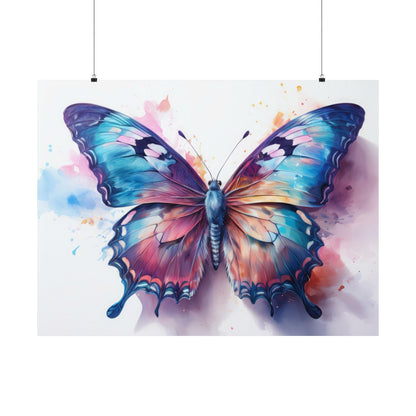 Teal, Blue & Purple Butterfly Alcohol Ink Wall Art |  Butterfly wall art | Wall Art | Wall Print