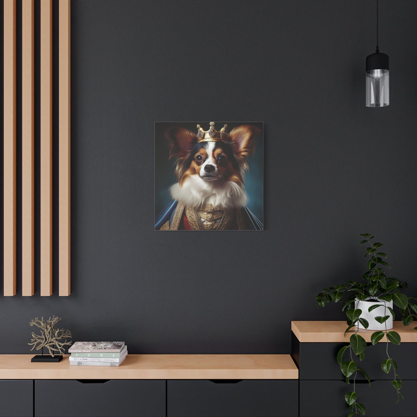 Papillon Pet Portrait Renaissance on Canvas, wall art, wall print, dog portrait, dog art