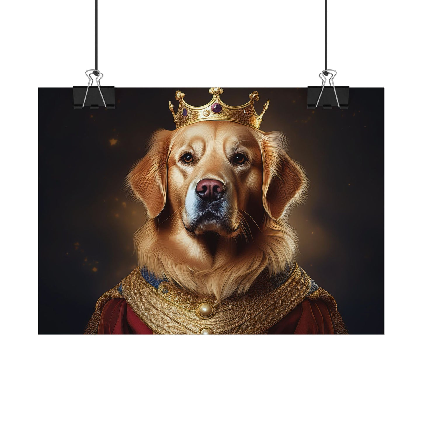 Golden Retriever Renaissance Dog Portrait  Art Print, Wall Decor Gift, Animal Lover Home Decor, Dog Wall Art