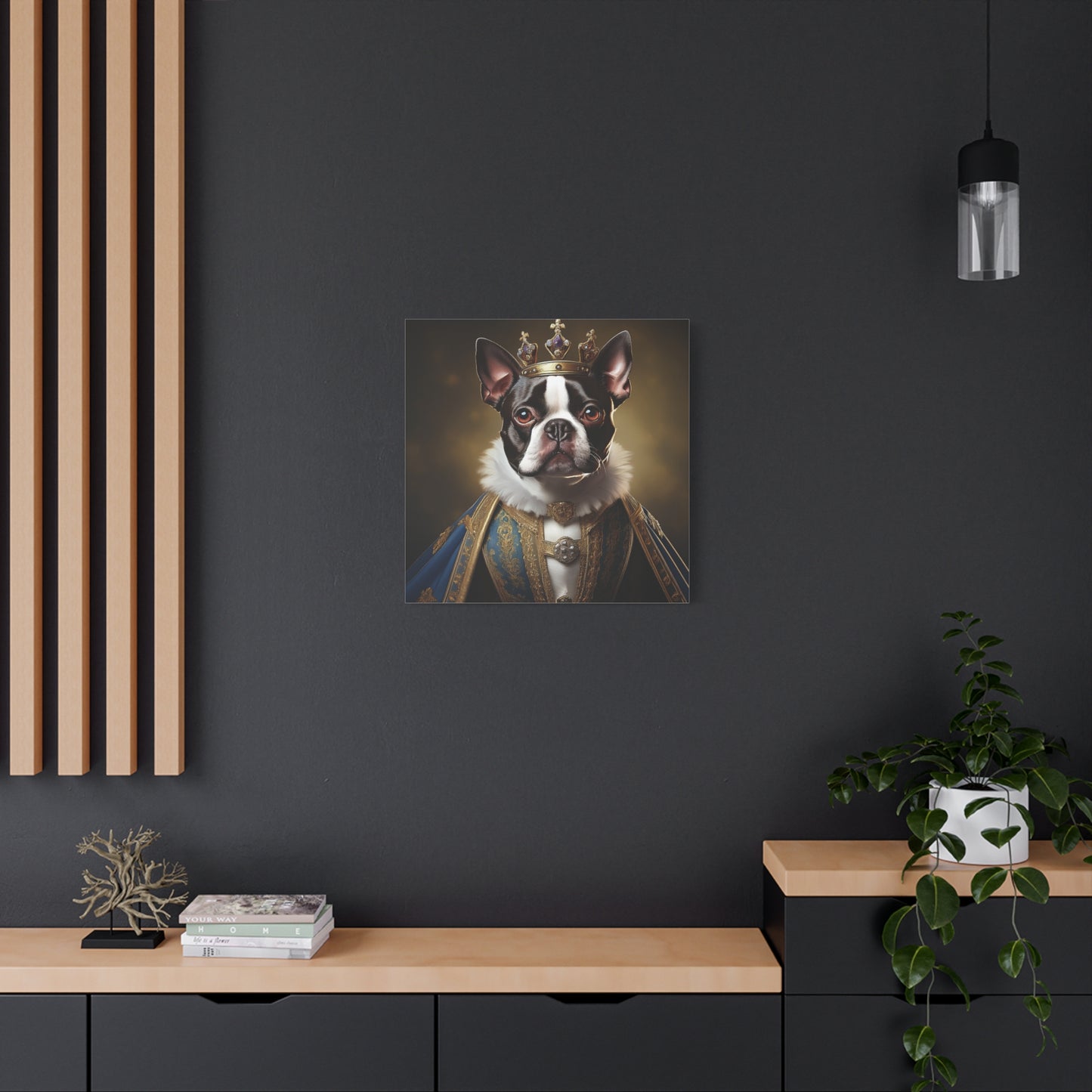 Boston Terrier Renaissance Pet Portrait on Canvas, wall print, wall art, dog portrait, dog art