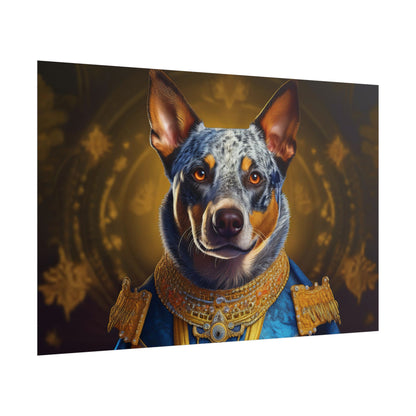 Australian Cattle Dog Renaissance Dog Portrait Wall Art | Art Print | Wall Decor Gift, Animal Lover Home Decor, Dog Wall Art
