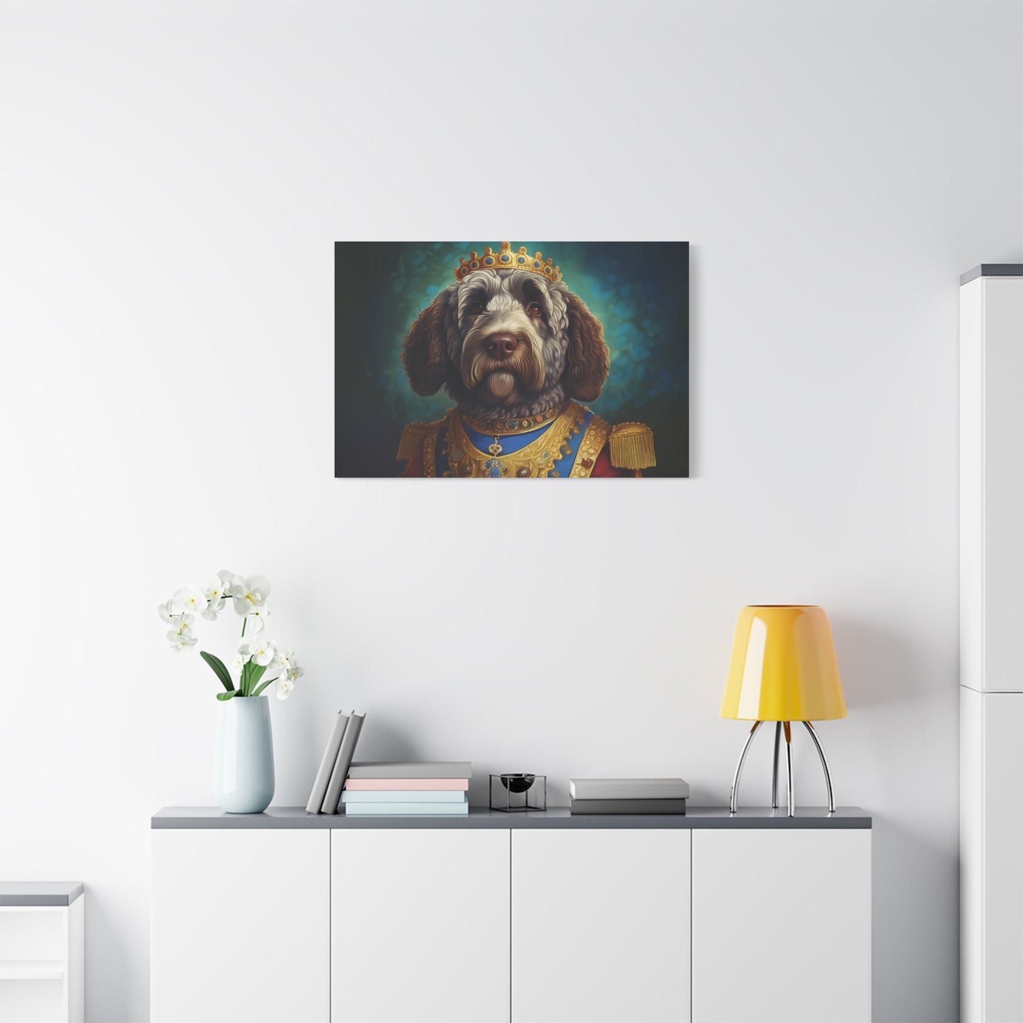 Portuguese Water Dog Renaissance Pet Portrait on Canvas | wall art | wall print