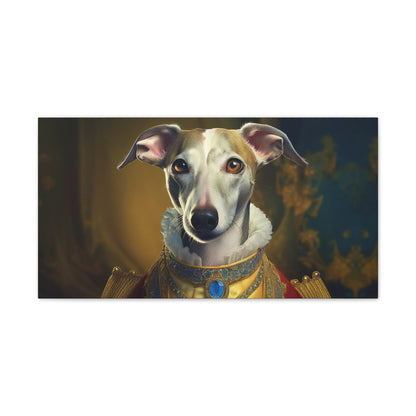 Whippet Pet Portrait Renaissance Print - Canvas, wall art, wall print, dog portrait, dog art