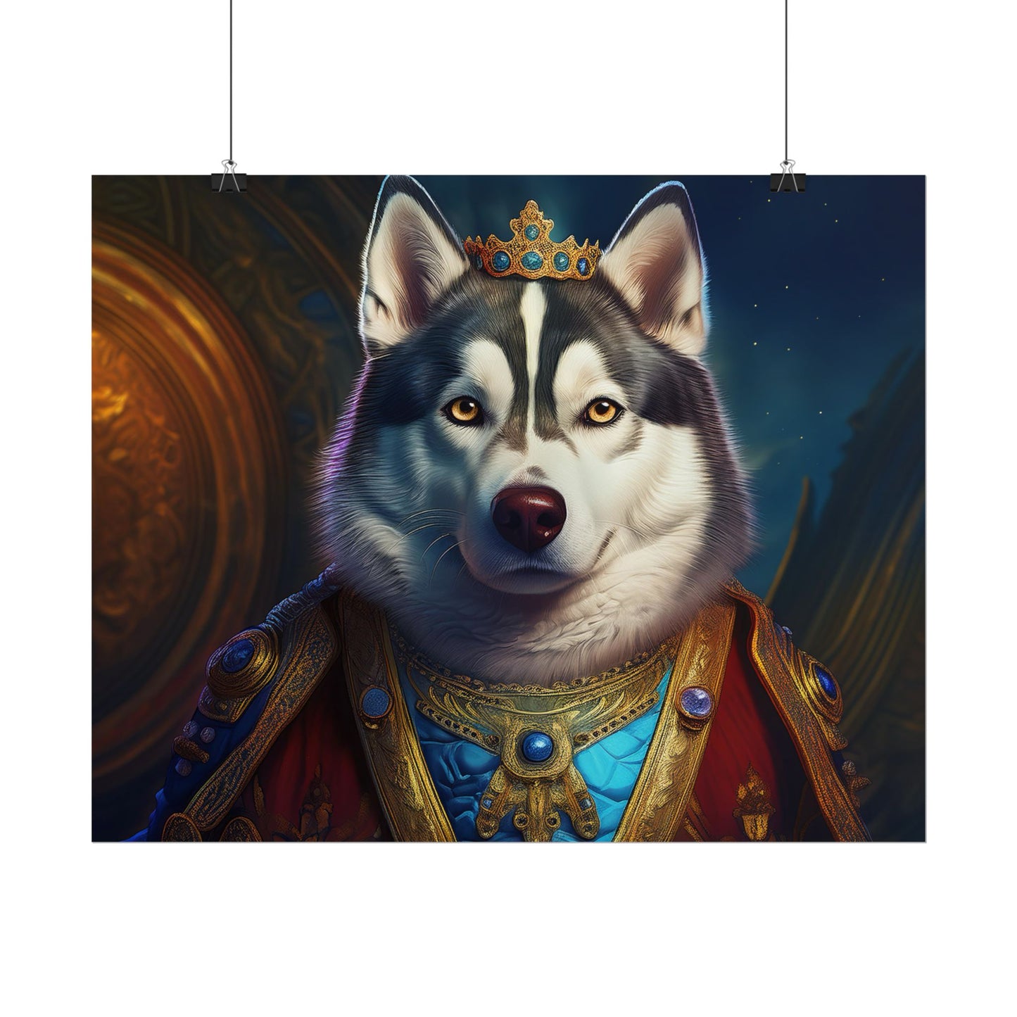 Siberian Husky Renaissance Pet Portrait Print, Siberian Husky Art Print, Wall Decor, Art Gift, dog wall art, wall art, wall print