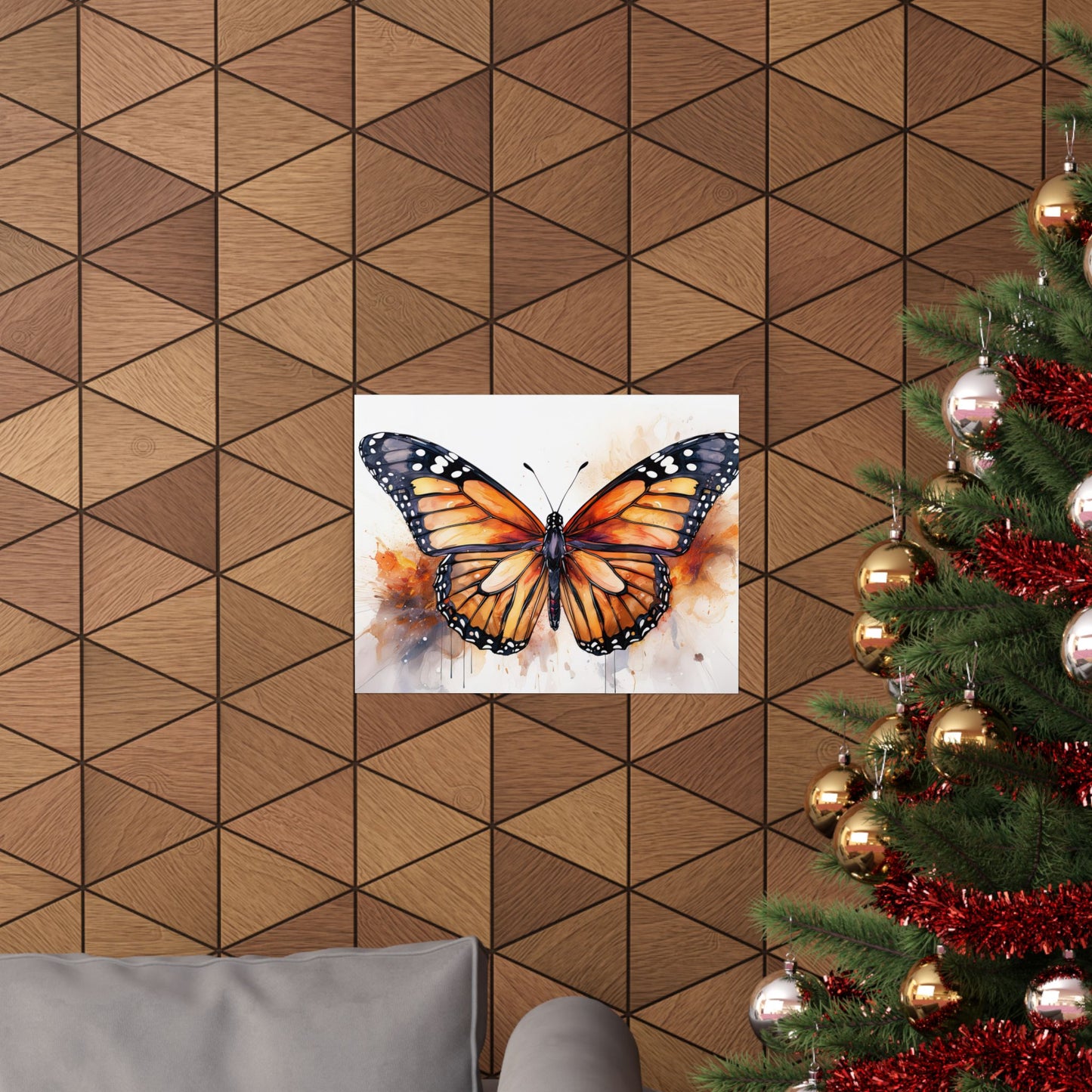 Orange Butterfly Alcohol Ink Wall Art | Butterfly wall art | Wall Art | Wall Print