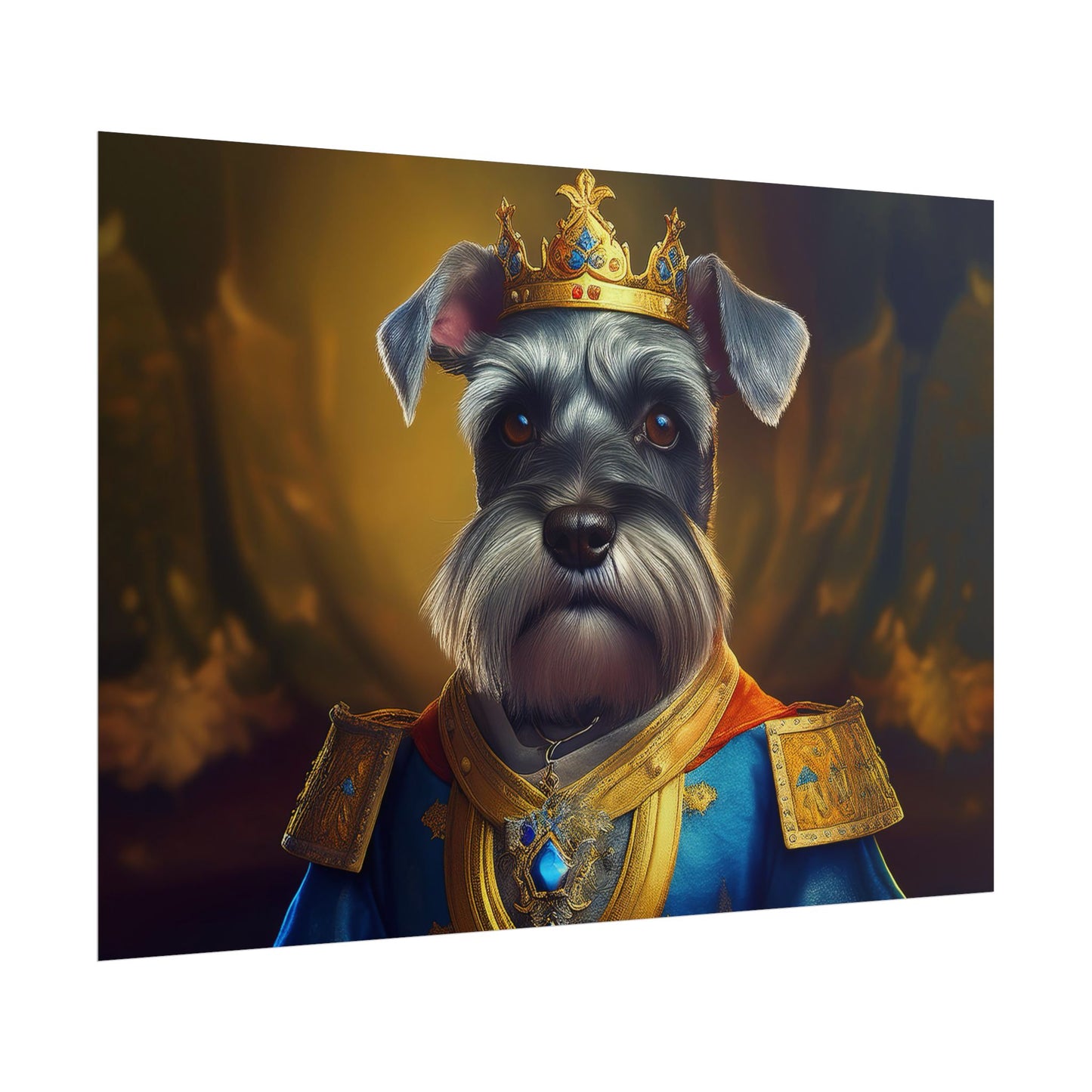 Miniature Schnauzer Dog Renaissance Pet Portrait Art Print | Wall Art | Wall Print