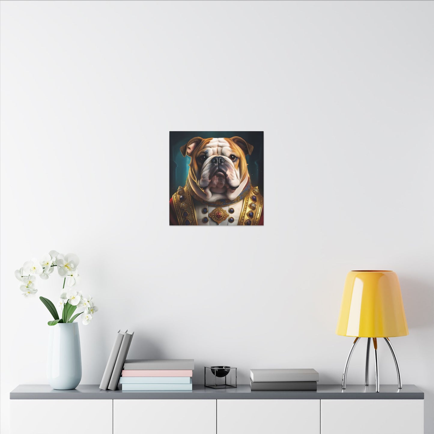 English Bulldog Pet Portrait Renaissance - Canvas, wall art, wall print, dog portrait, dog art