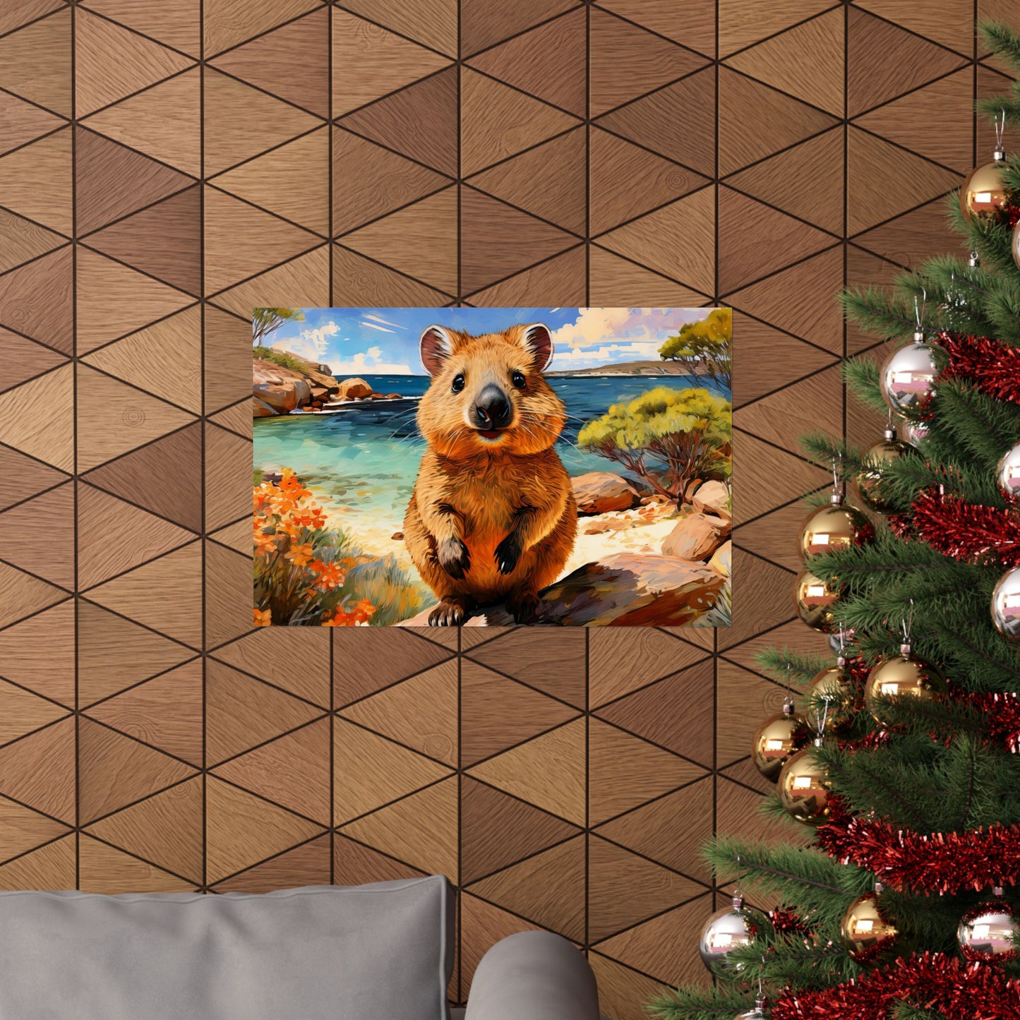 Quokkas at Rottnest Island Western Australia Print |  Unique Painting Print | Style 1 | Wall Art | Wall Print