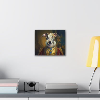 Whippet Pet Portrait Renaissance Print - Canvas, wall art, wall print, dog portrait, dog art