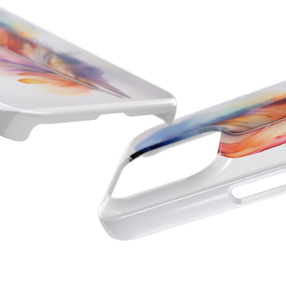 Rainbow Watercolor Feather Slim Phone Case
