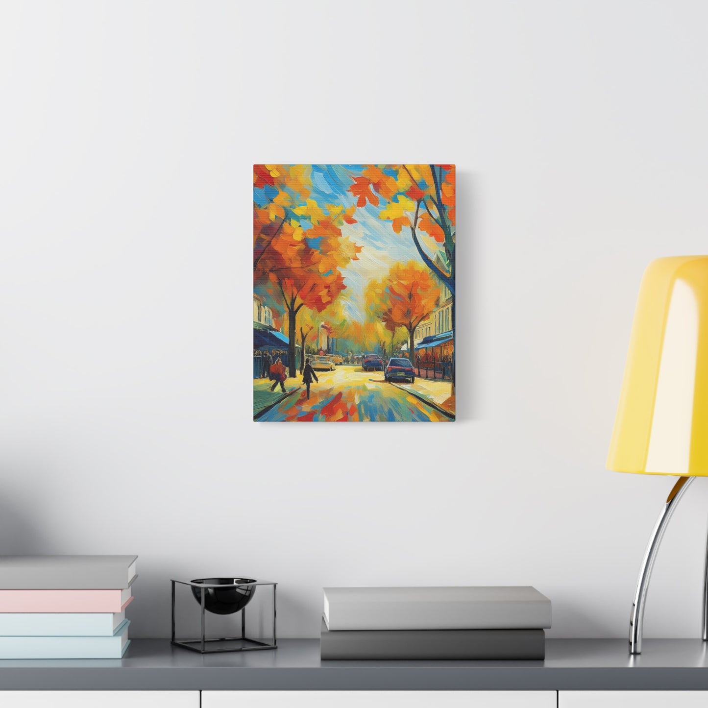 Fall Leaves In the City Painting Canvas Wall Art | Wall Art | Wall Print