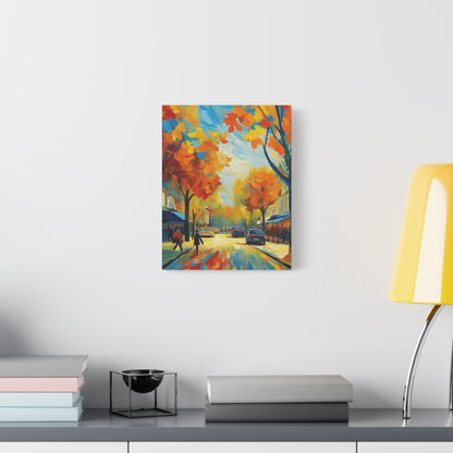 Fall Leaves In the City Painting Canvas Wall Art | Wall Art | Wall Print