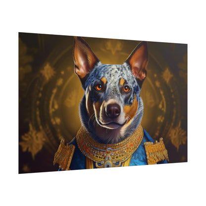 Australian Cattle Dog Renaissance Dog Portrait Wall Art | Art Print | Wall Decor Gift, Animal Lover Home Decor, Dog Wall Art
