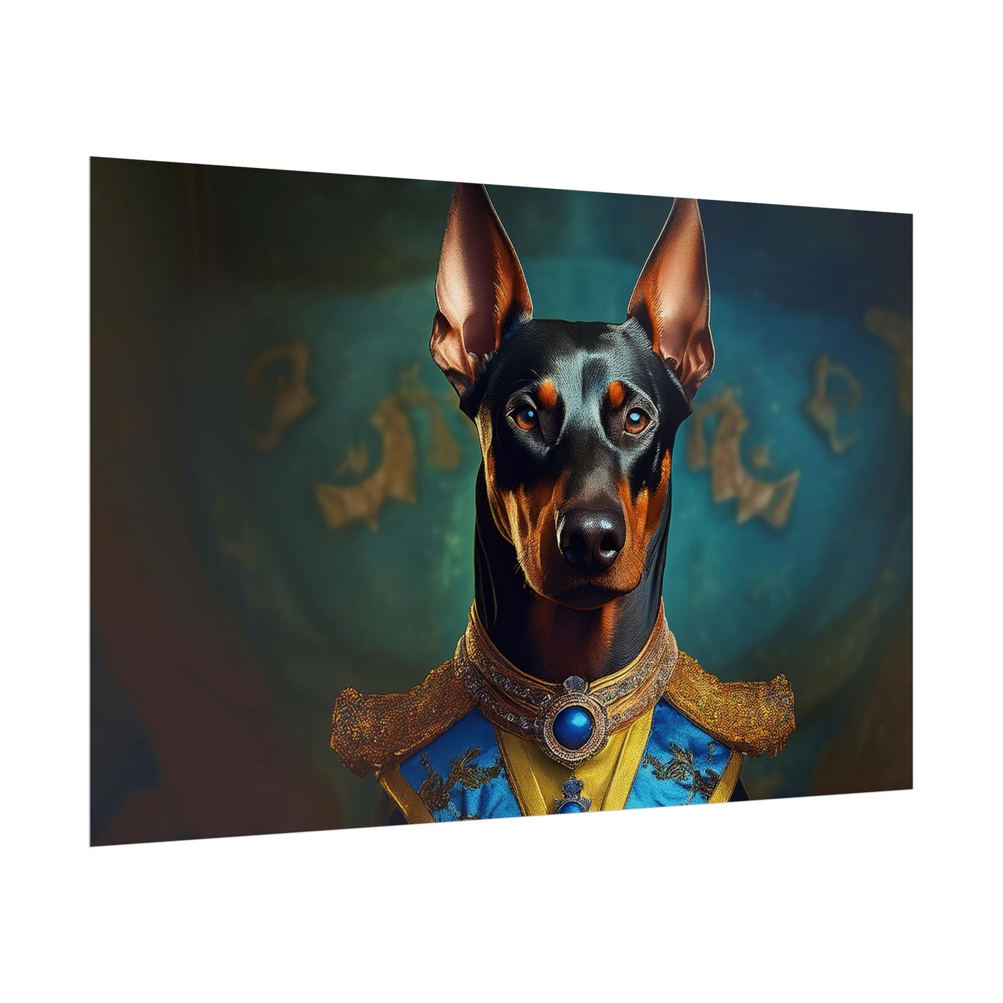 Doberman Pinscher Renaissance  Dog Pet Portrait Print | Wall Art | Wall Print | Dog Art