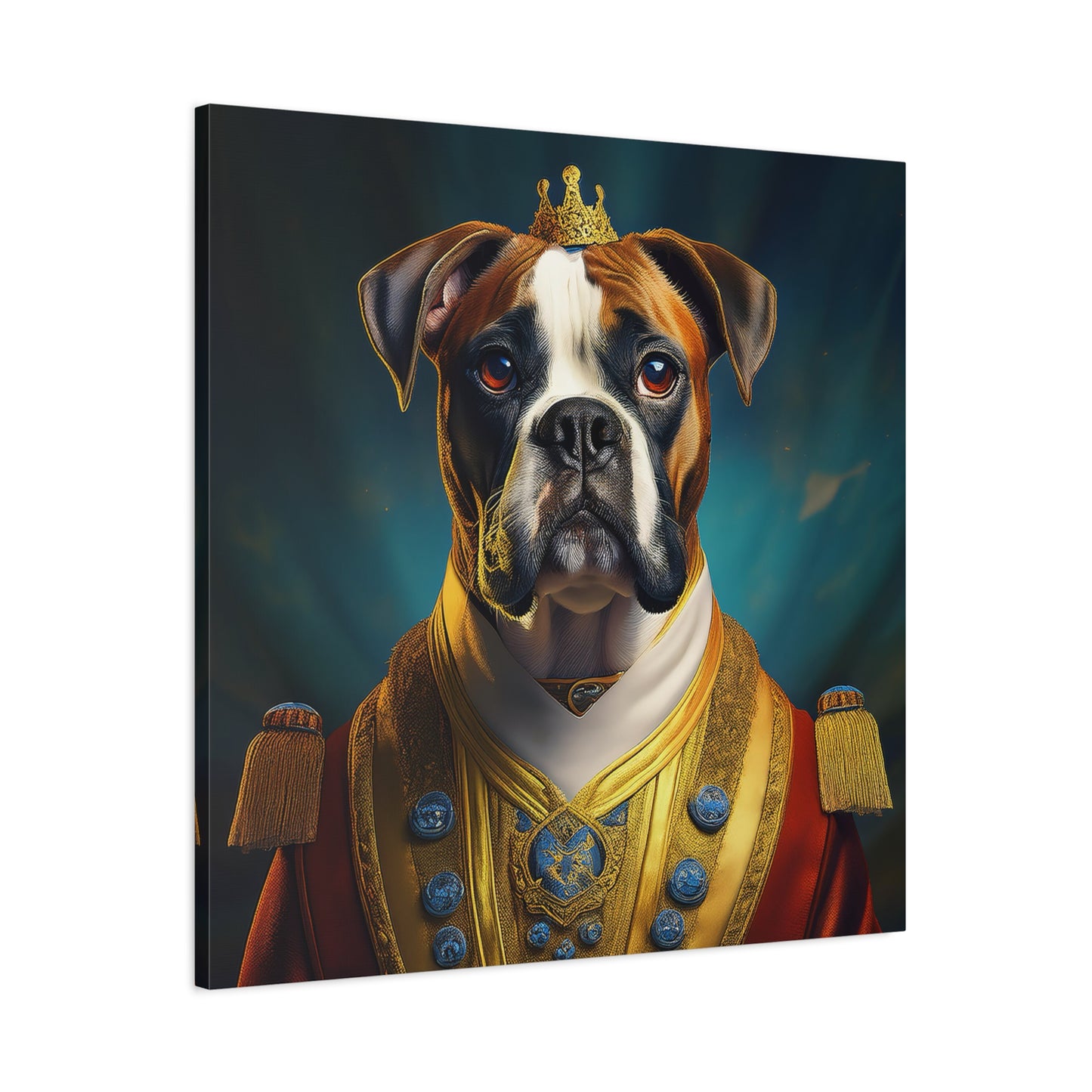 Boxer Renaissance Pet Portrait  on Canvas, wall art, wall print, dog portrait, dog art