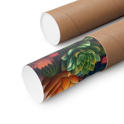 Abstract Cacti and Succulent Desert Garden Color Print | Wall Art | Wall Print