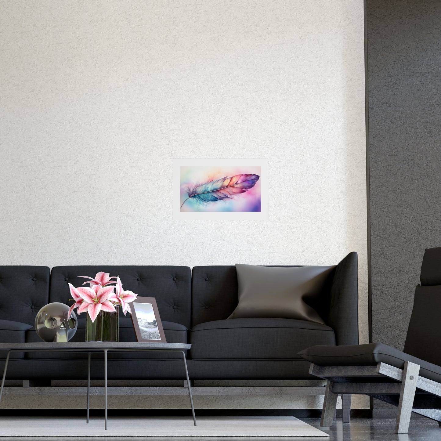 Rainbow Feather Watercolor Print - 4 | Wall Art | Wall Print