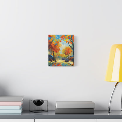 Fall Leaves In the City Painting Canvas Wall Art | Wall Art | Wall Print