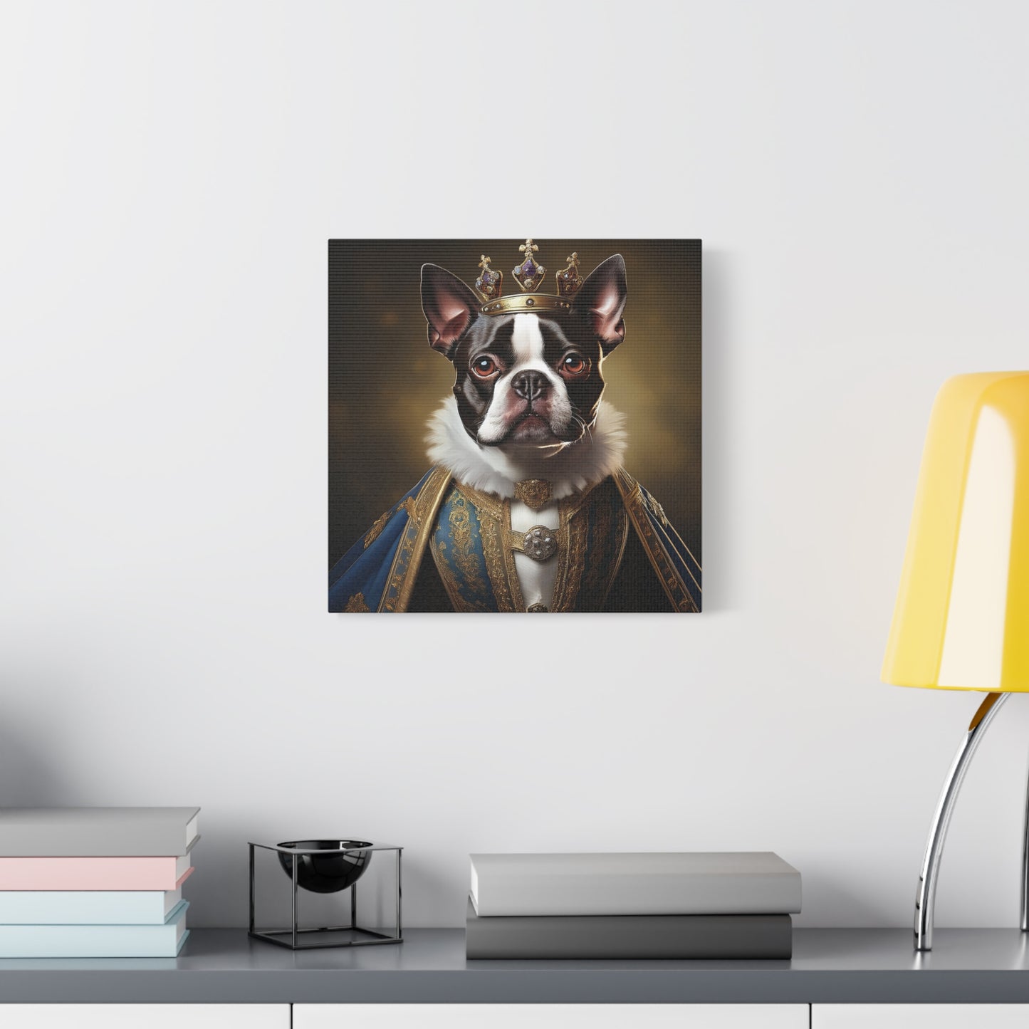 Boston Terrier Renaissance Pet Portrait on Canvas, wall print, wall art, dog portrait, dog art