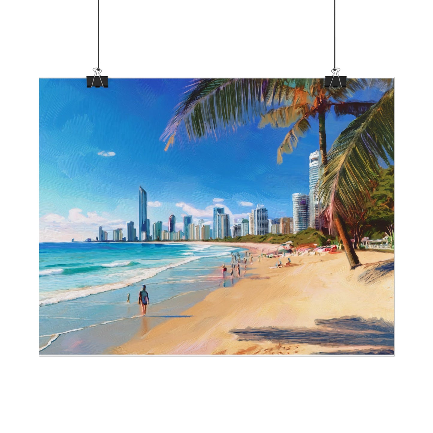 Surfers Paradise Beach Australia Coastal Print | Style 1 | Wall Art | Wall Print