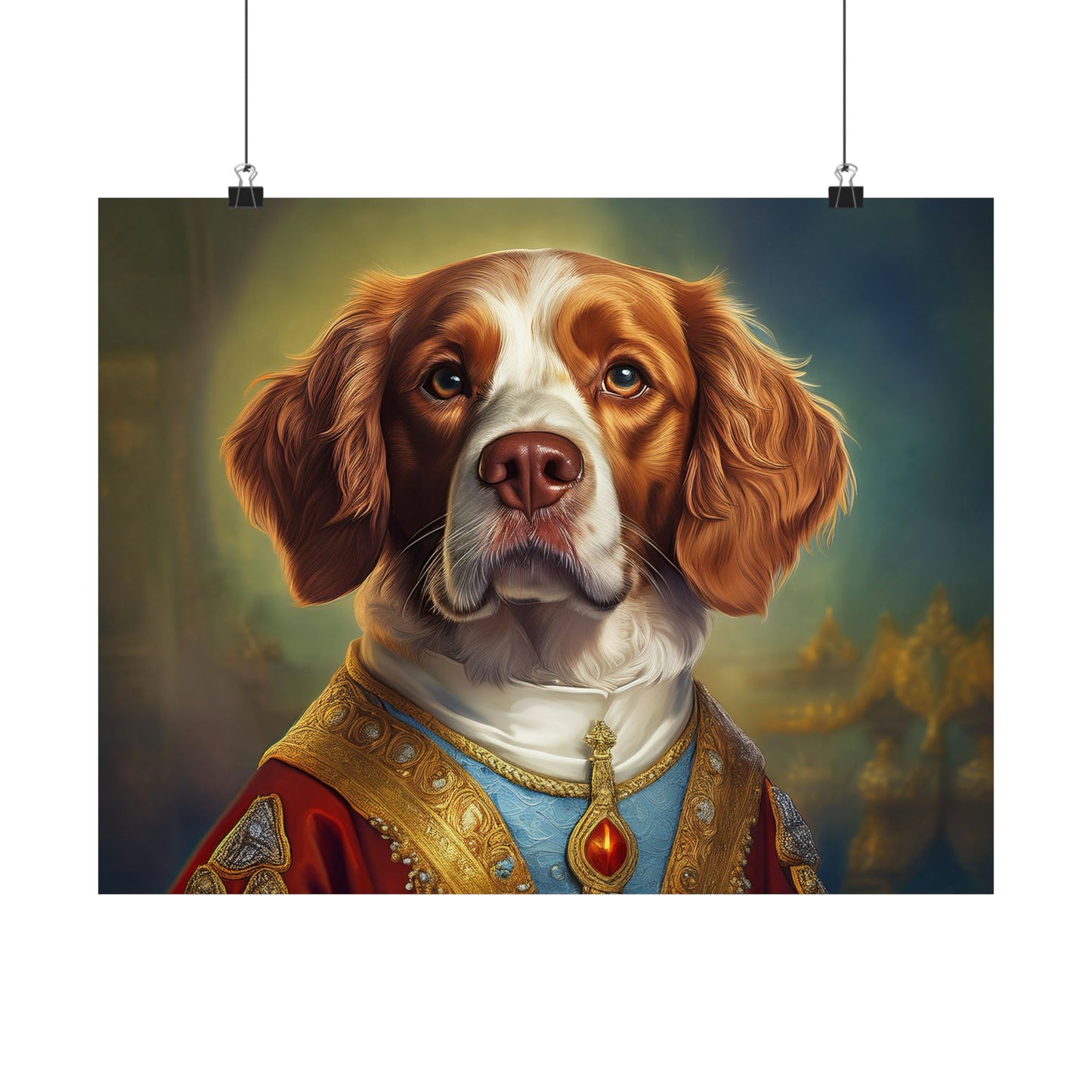 Brittany Dog Renaissance Pet Portrait Print, Brittany Art Print, Wall Decor Gift, Animal Lover, Dog Wall Art, wall print, wall art