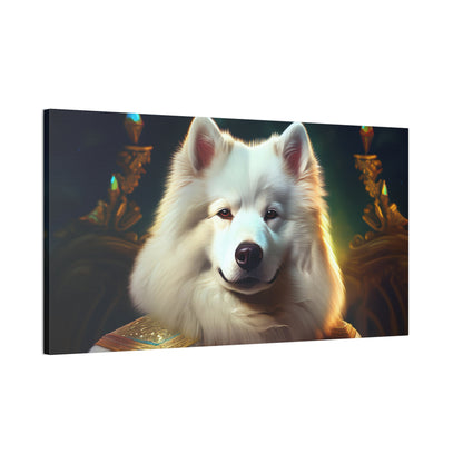 Regal Samoyed Canvas Art, Pet Wall Decor, Dog Portrait, Unique Home Decor, Animal Lover Gift, Noble Canine Wall Art