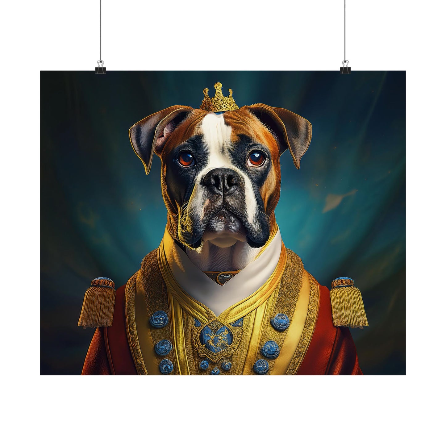 Boxer Dog Renaissance Pet Portrait Print, Art Print, Wall Decor Gift, Animal Lover Home Decor, Dog Wall Art, wall art, wall prints