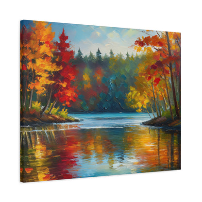 Fall Leaves on the Lake on Canvas | wall art |  wall print