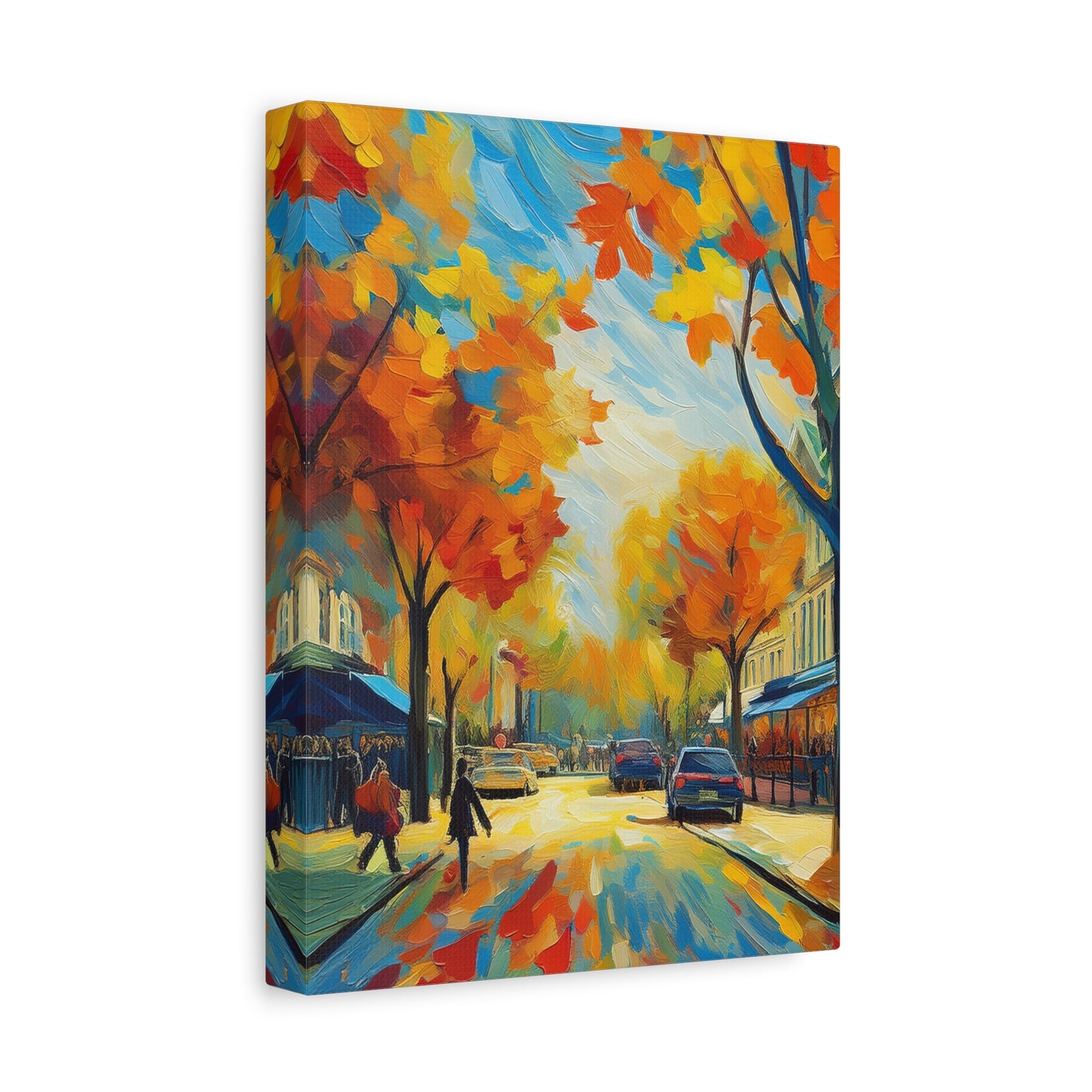 Fall Leaves In the City Painting Canvas Wall Art | Wall Art | Wall Print