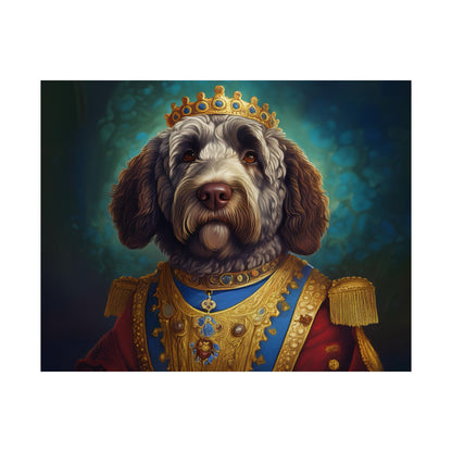 Portuguese Water Dog Renaissance Portrait Art Print, Wall Decor Gift, Animal Lover Home Decor, Dog Wall Art